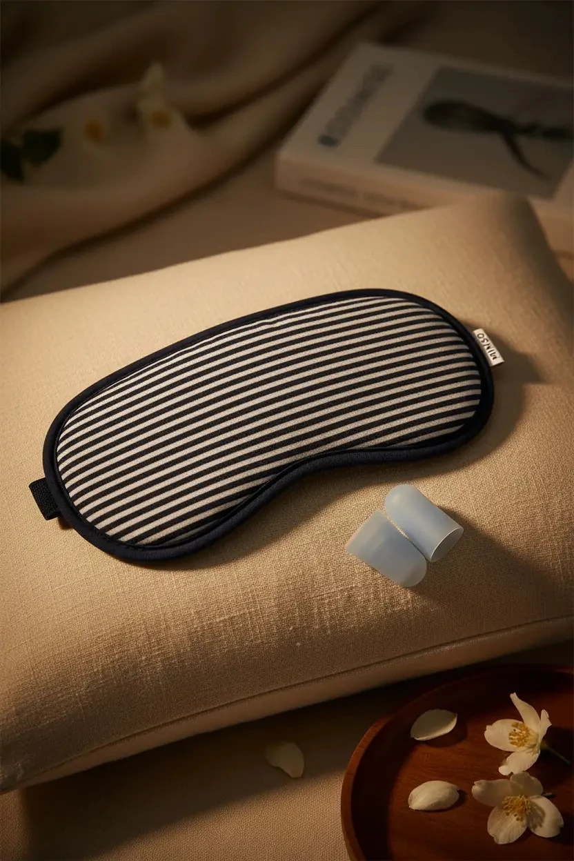Miniso Lisanslı Kulak Tıkaçlı Uyku Gözlüğü Seti Ergonomik Tasarım Seyahat Seti
