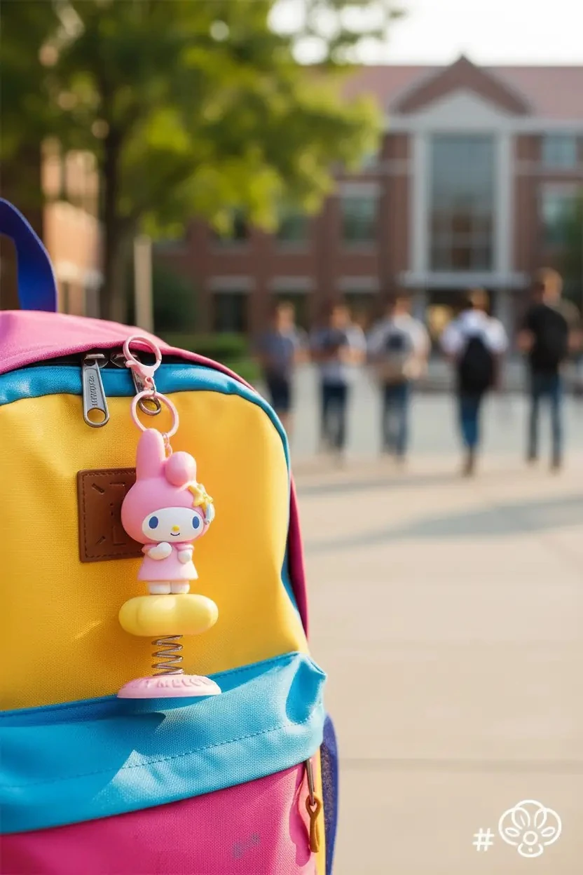 Sanrio Lisanslı Okyanus Hazinesi Hareketli Araba Süsü - My Melody Figürlü Yaylı Dikiz Aynası Aksesuarı