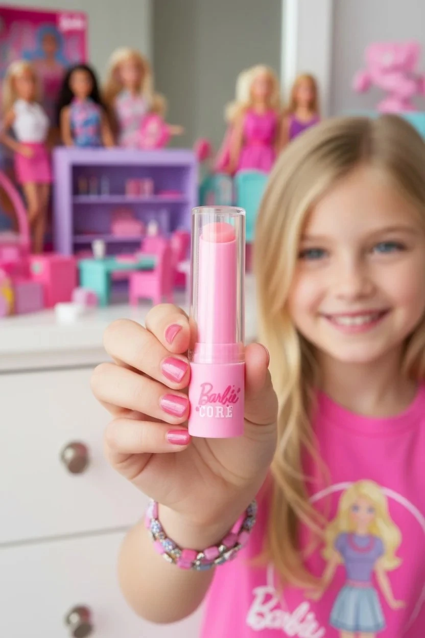 Barbie Lisanslı Pembe Serisi 2'si 1 Arada Dudak Balsamı