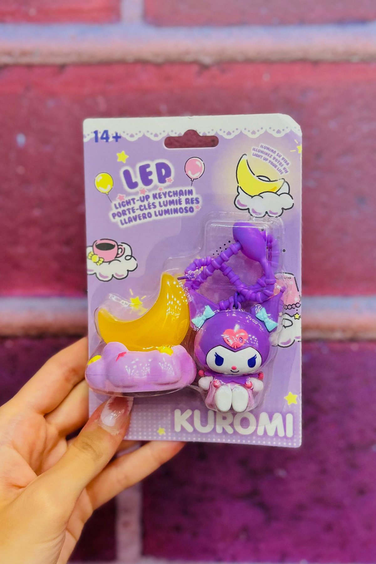 Sanrio Lisanslı LED Işıklı Anahtarlık (Kuromi)