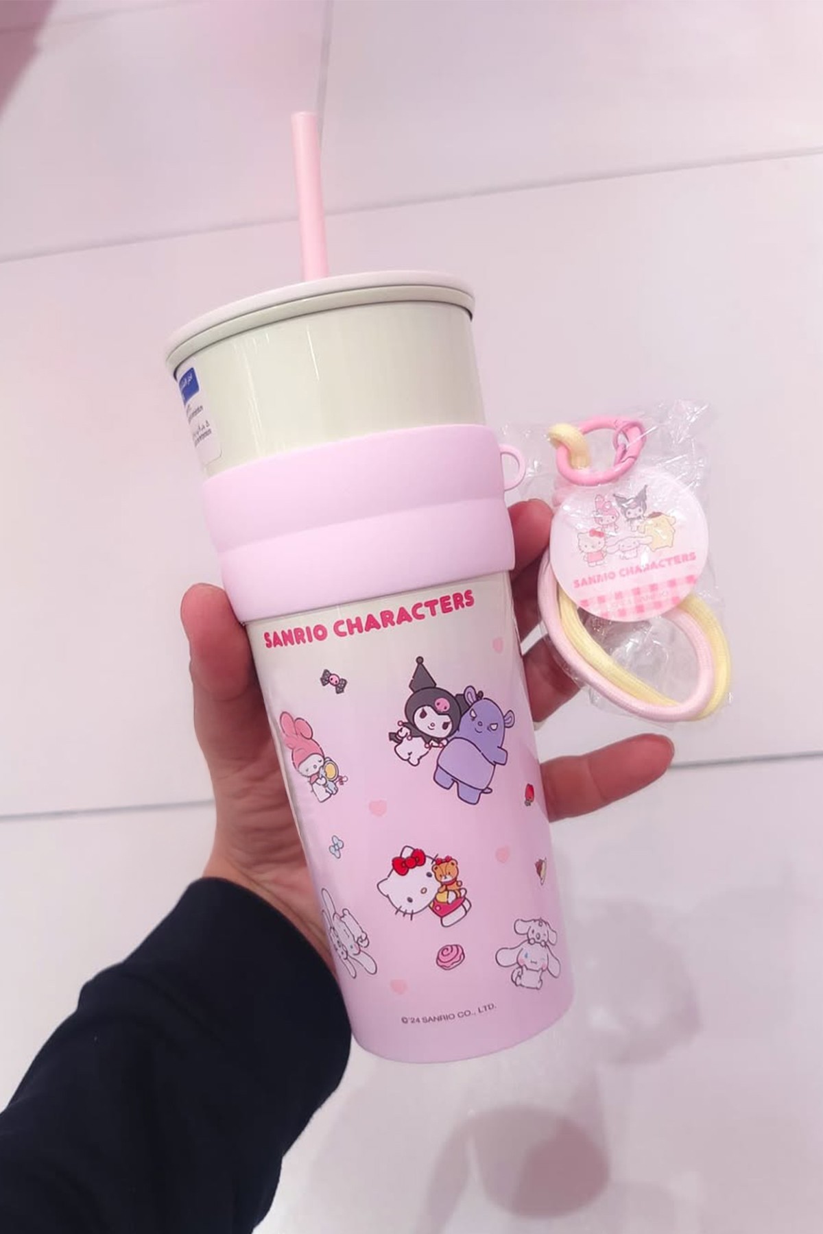 Sanrio Lisanslı Askılı ve Pipetli Paslanmaz Çelik Matara 800 ML
