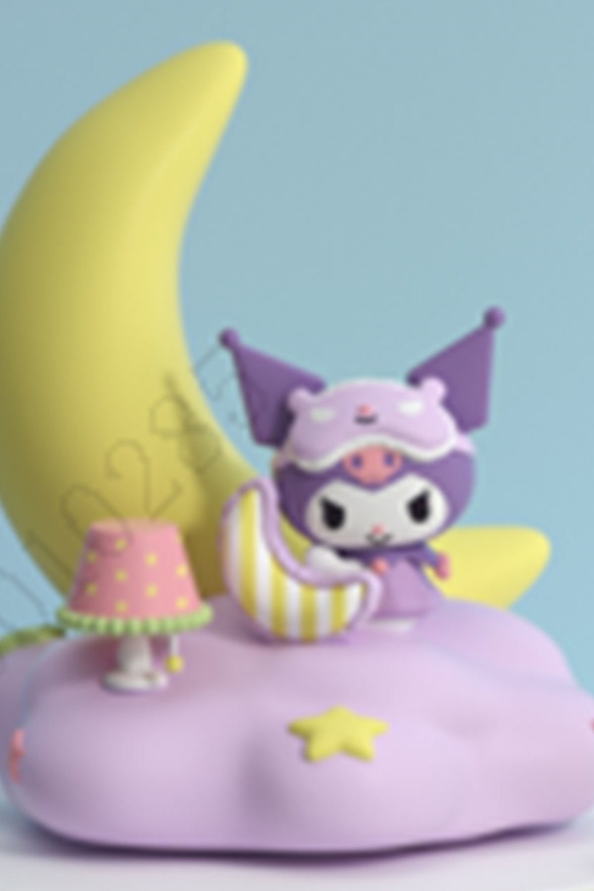 Sanrio Lisanslı Düş Serisi LED Gece Lambası - Kuromi