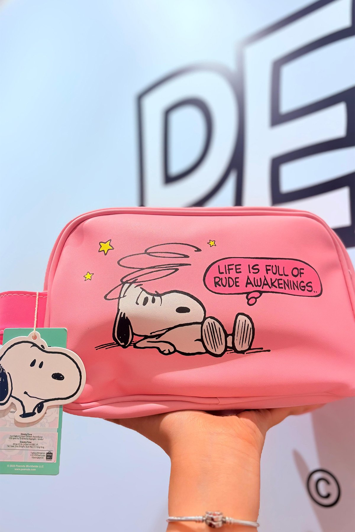 Snoopy Lisanslı Vintage Serisi Kontrast Kozmetik Çantası