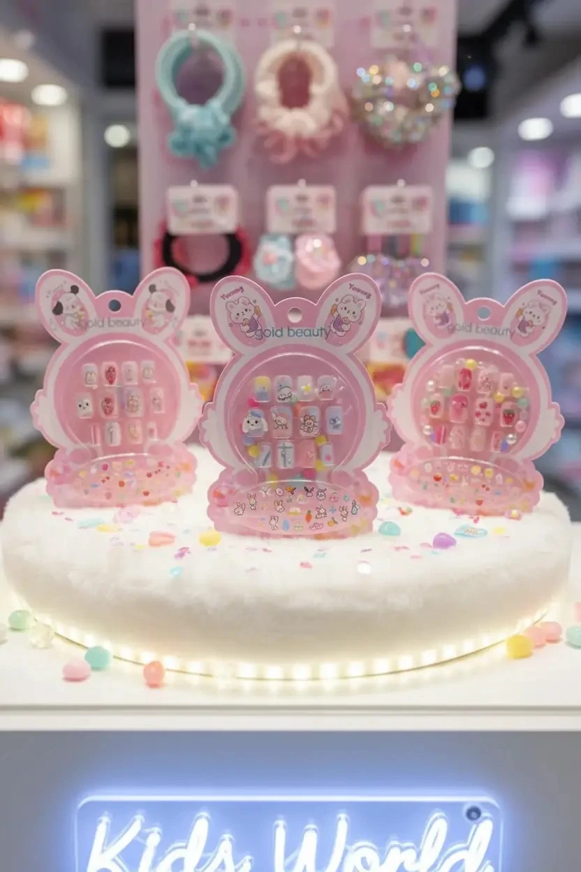 Gold Beauty Figürlü Takma Çocuk Tırnak