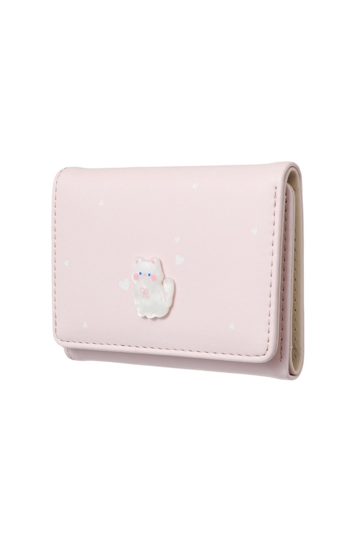 Sevimli Kedi Serisi Üç Katlı Kadın Cüzdanı (Pembe)