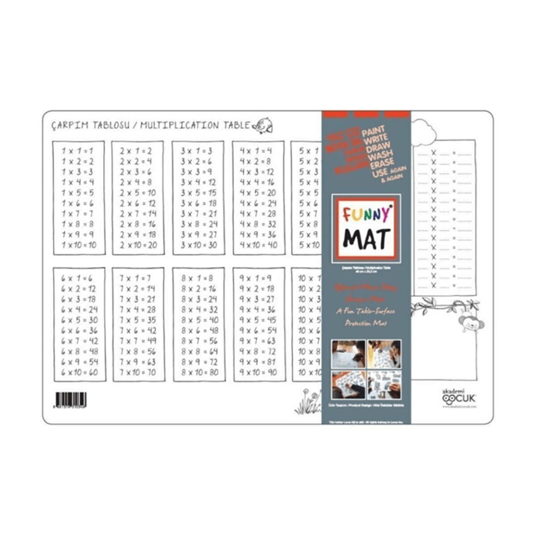 Akademi Çocuk-Funny Mat-Çarpım Tablosu 33,5x48cm | Miniso