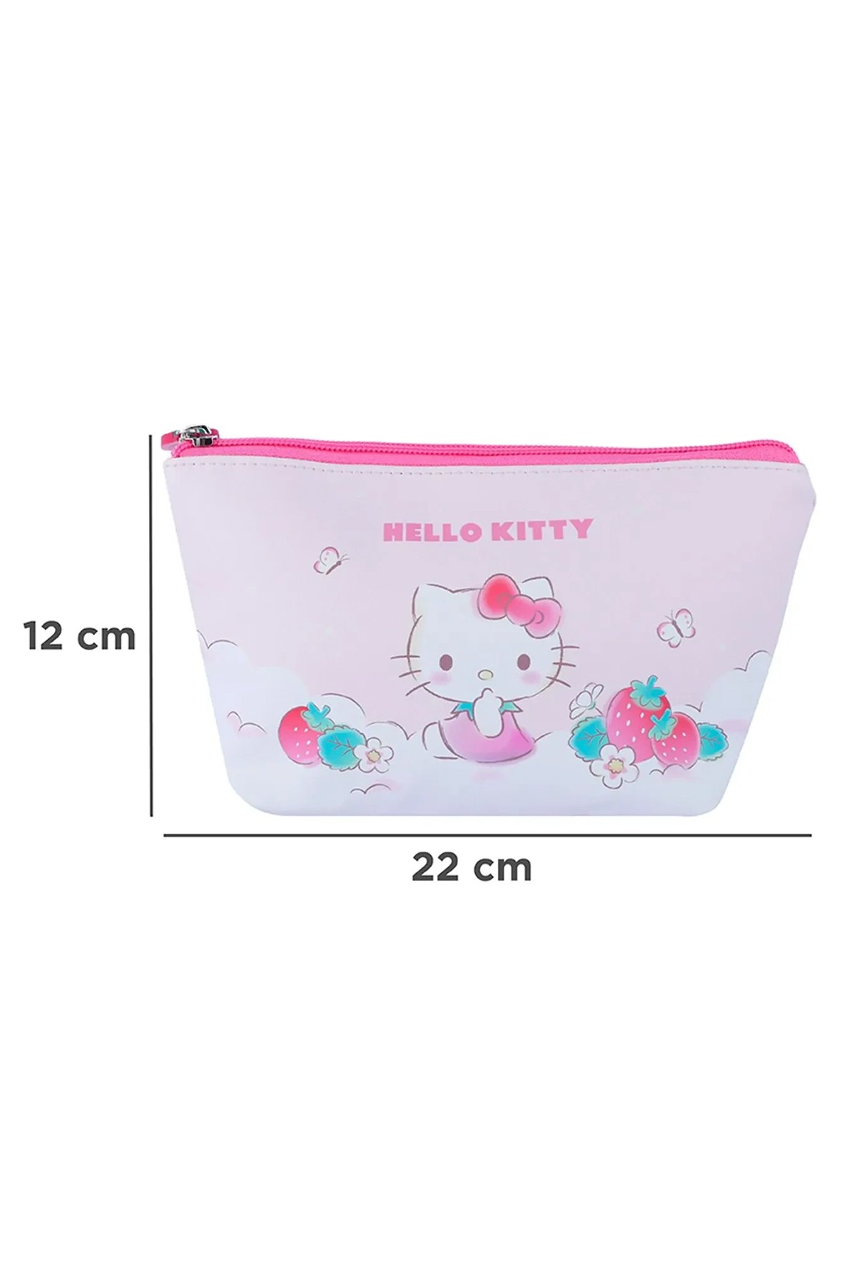Sanrio Lisanslı Çilek Serisi Kozmetik Çantası - Hello Kitty
