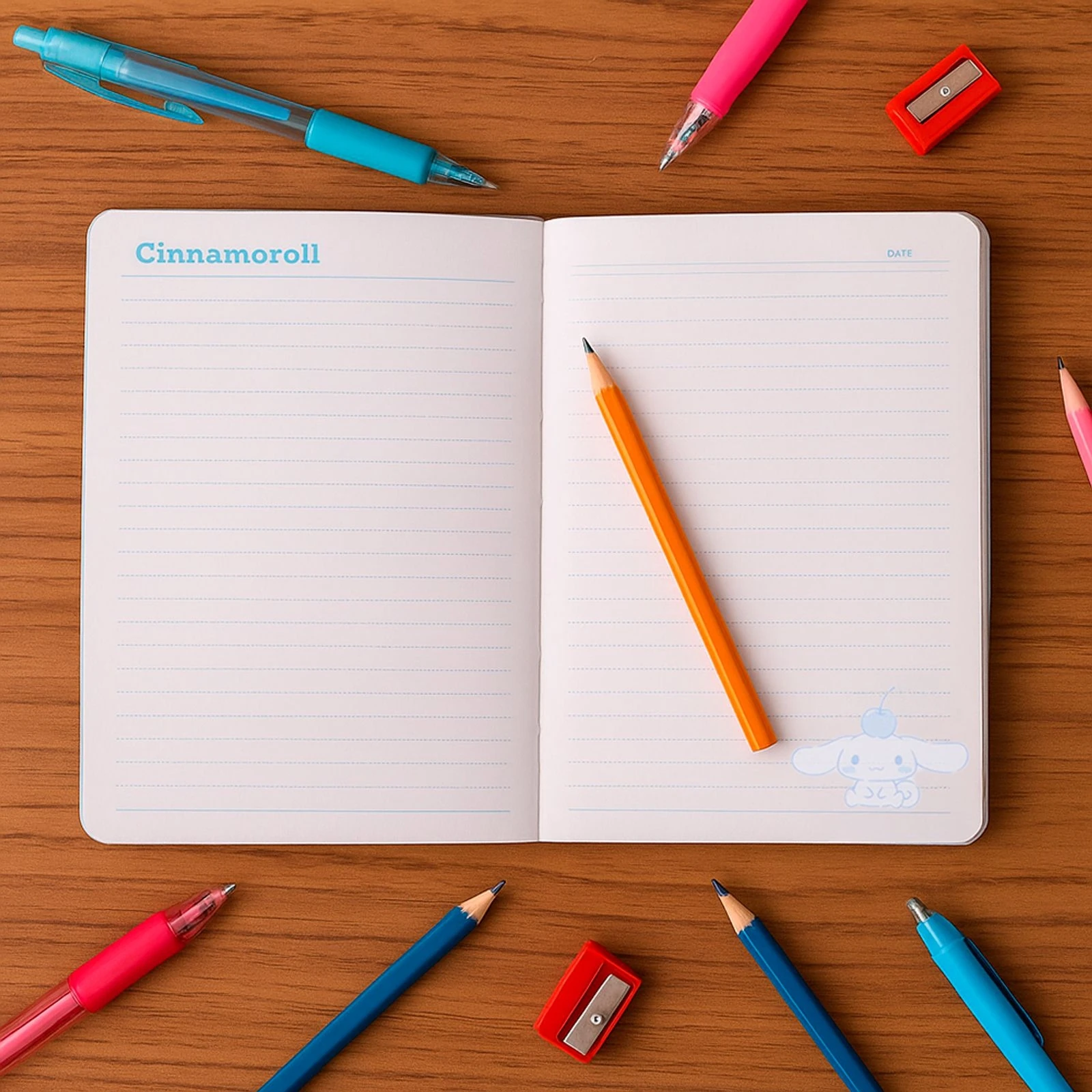 Sanrio Lisanslı Renkli Yaz Serisi Kapaklı 104Yp. A5 Not Defteri - Cinnamoroll