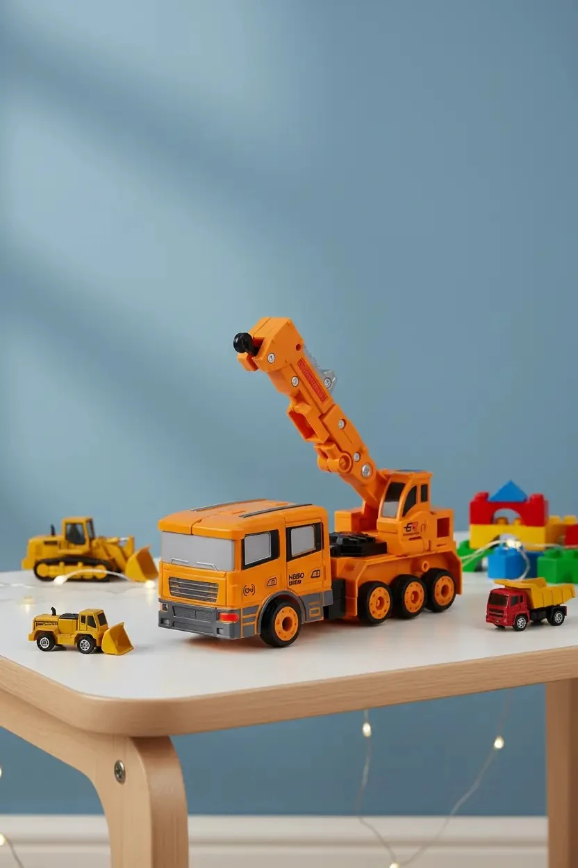 Miniso Robot Dönüşebilen Vinç Oyuncak – Hareketli Parçalı Eğitici Tasarım 18 Cm