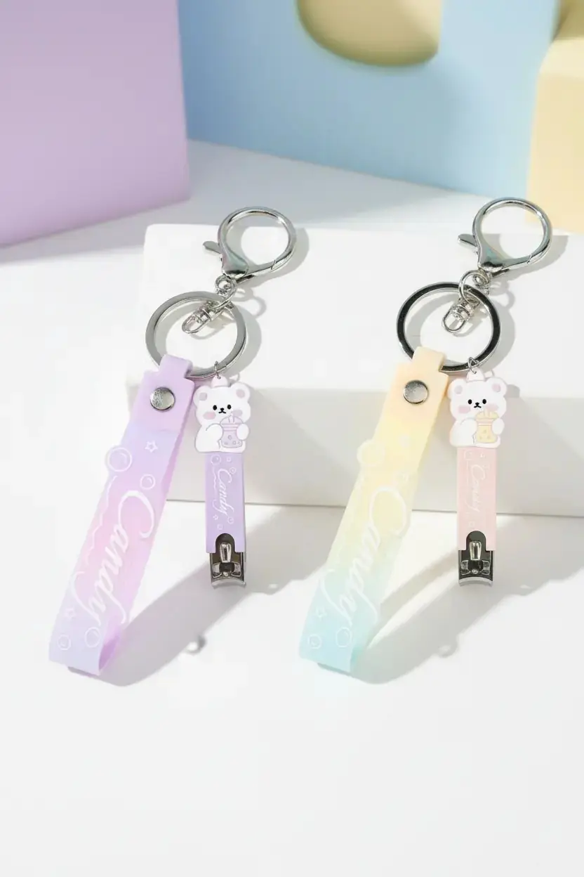 MINISO Lisanslı Macaron Tırnak Makası Kolye – Taşınabilir Bakım 18 Cm