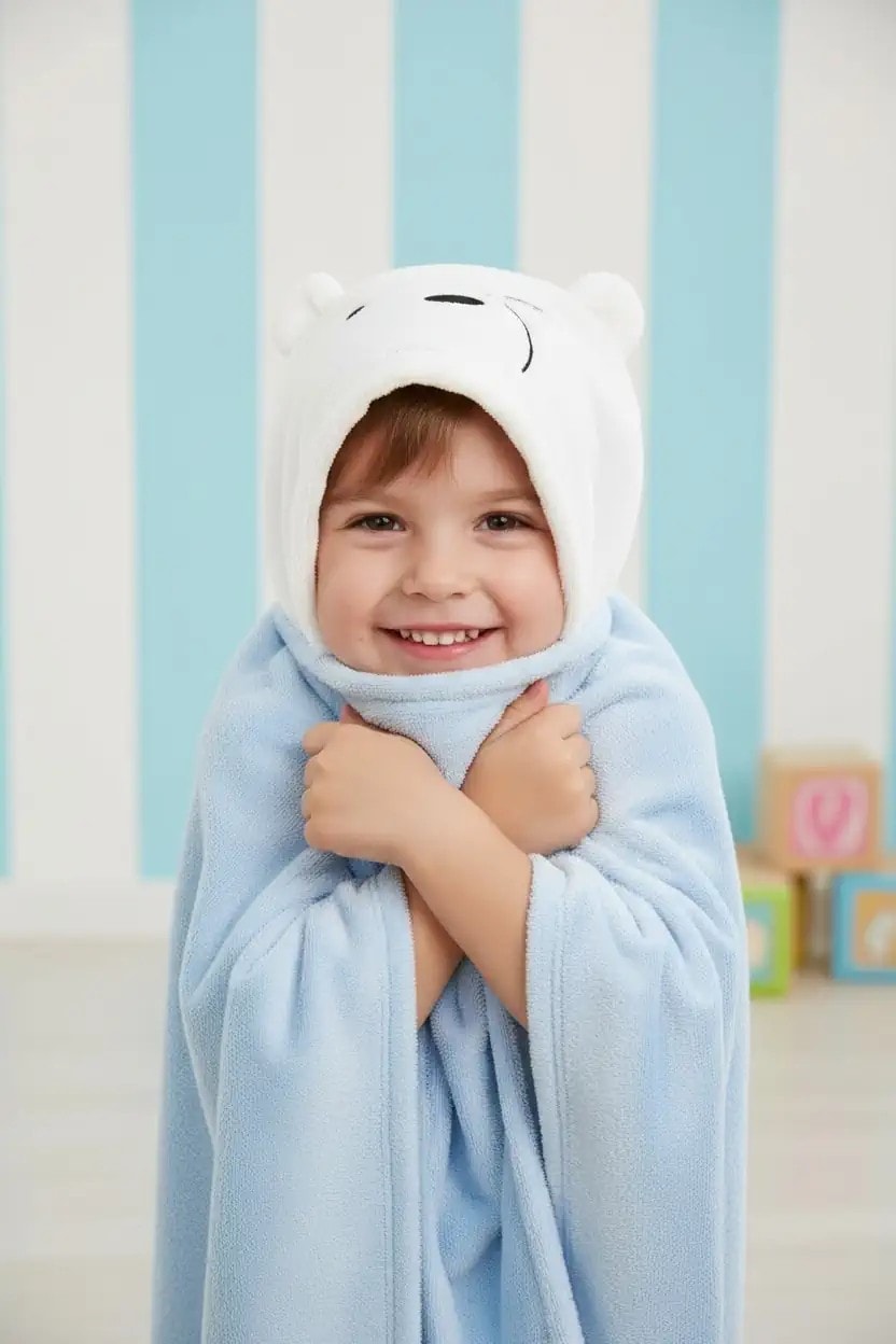 We Bare Bears Lisanslı Kontrast Renkli Katlanabilir Battaniye