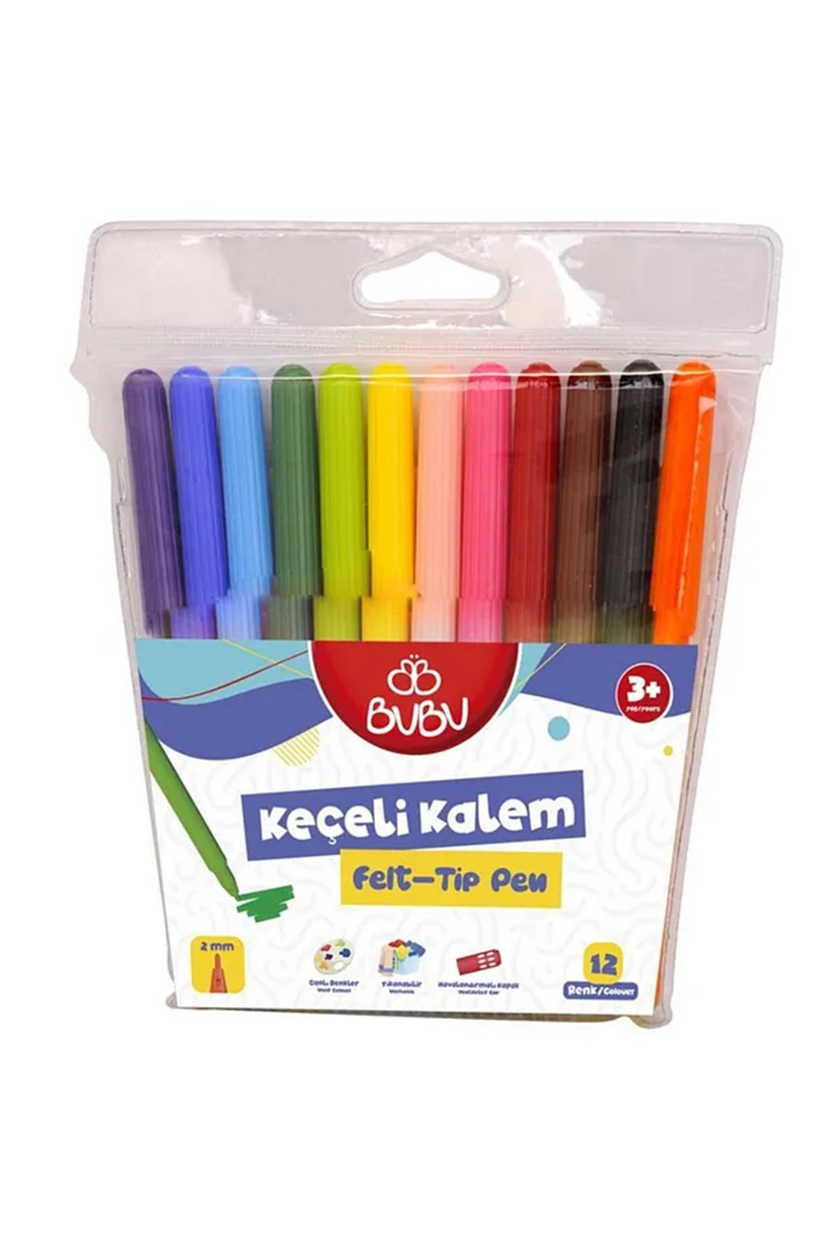 Bu-Bu Keçeli Kalem 12 Renk