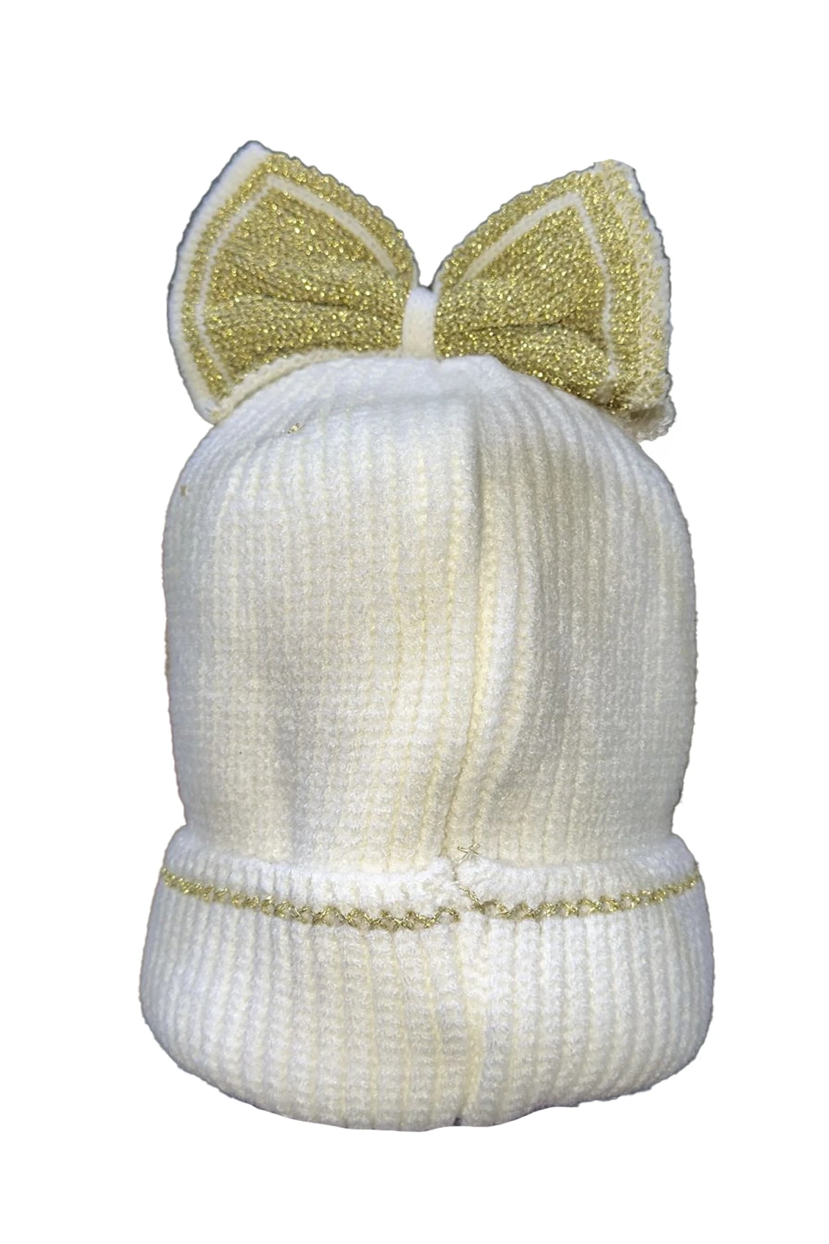 Fiyonklu Bej Çocuk Beresi