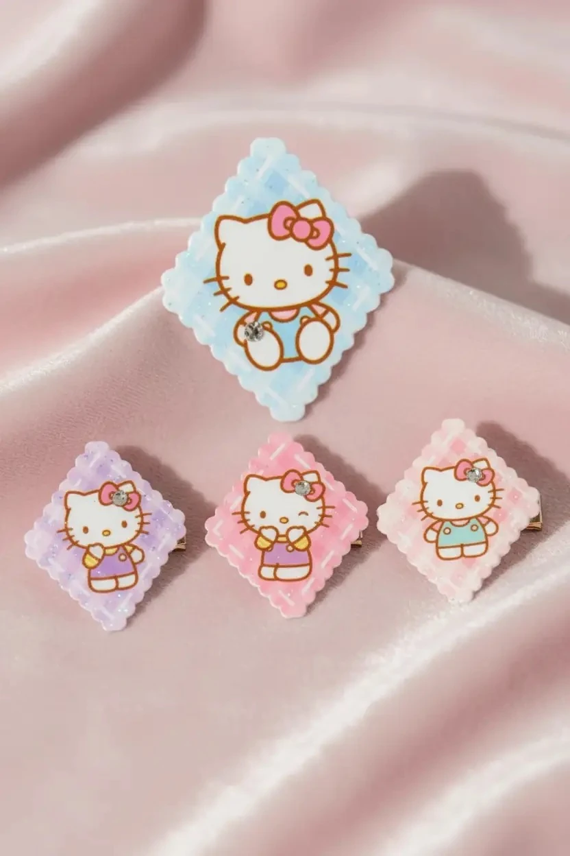 Hello Kitty Lisanslı Saç Tokası – Şeffaf Pastel Tasarımlı & Şık Figürlü