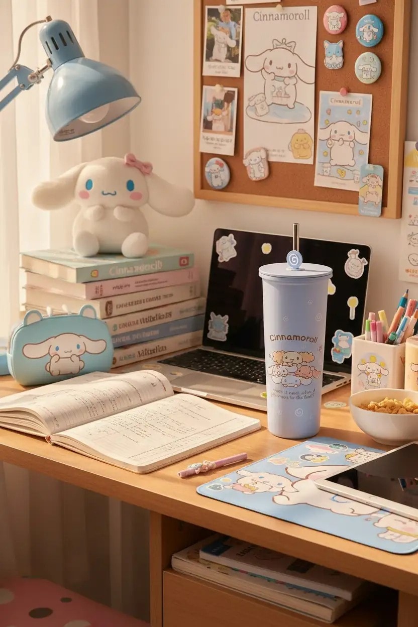 Sanrio Lisanslı Pipetli Paslanmaz Çelik Matara 800mL (Cinnammoroll)