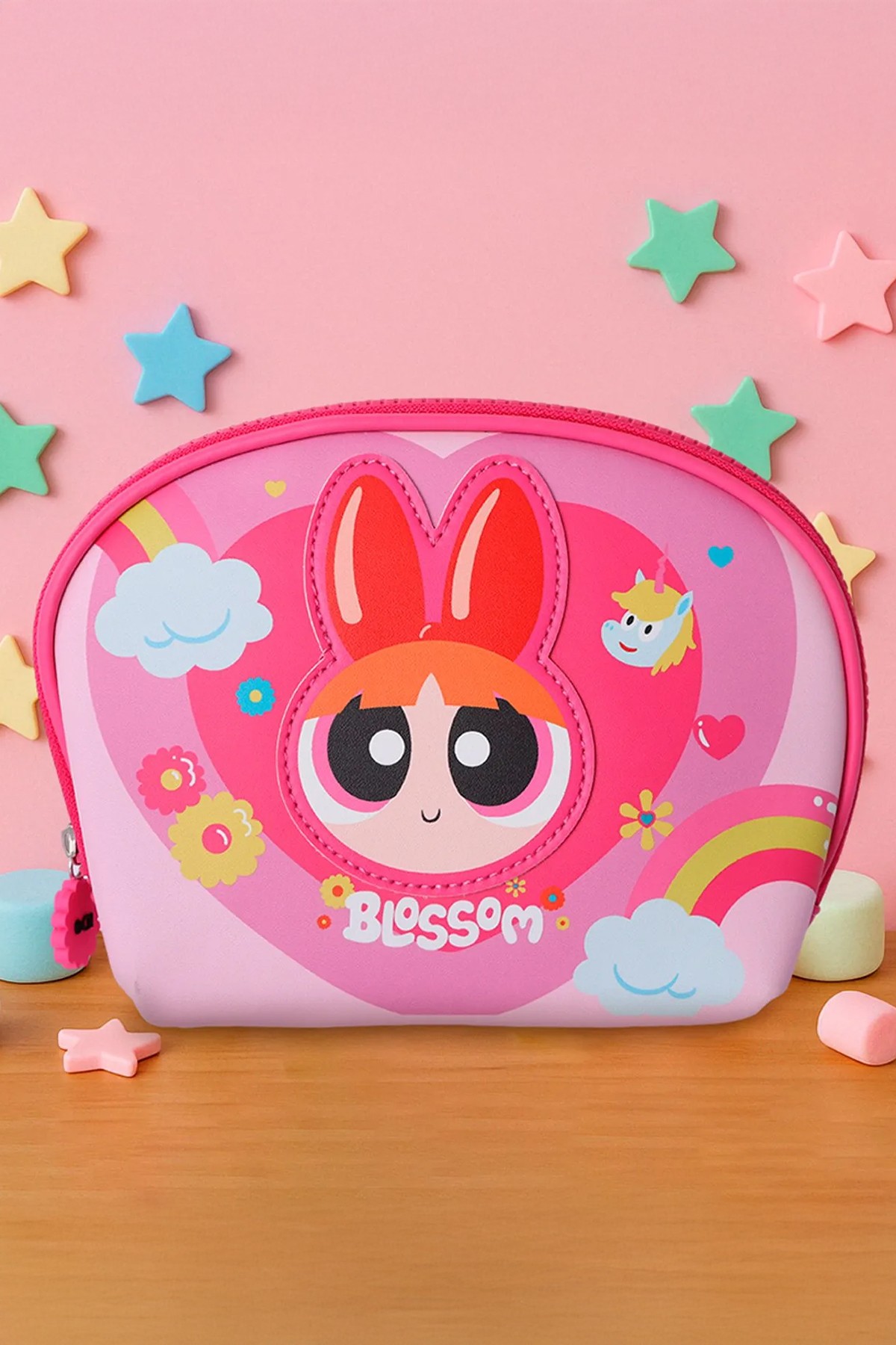 Powerpuff Girls Lisanslı Oval Kozmetik Çantası - Pembe