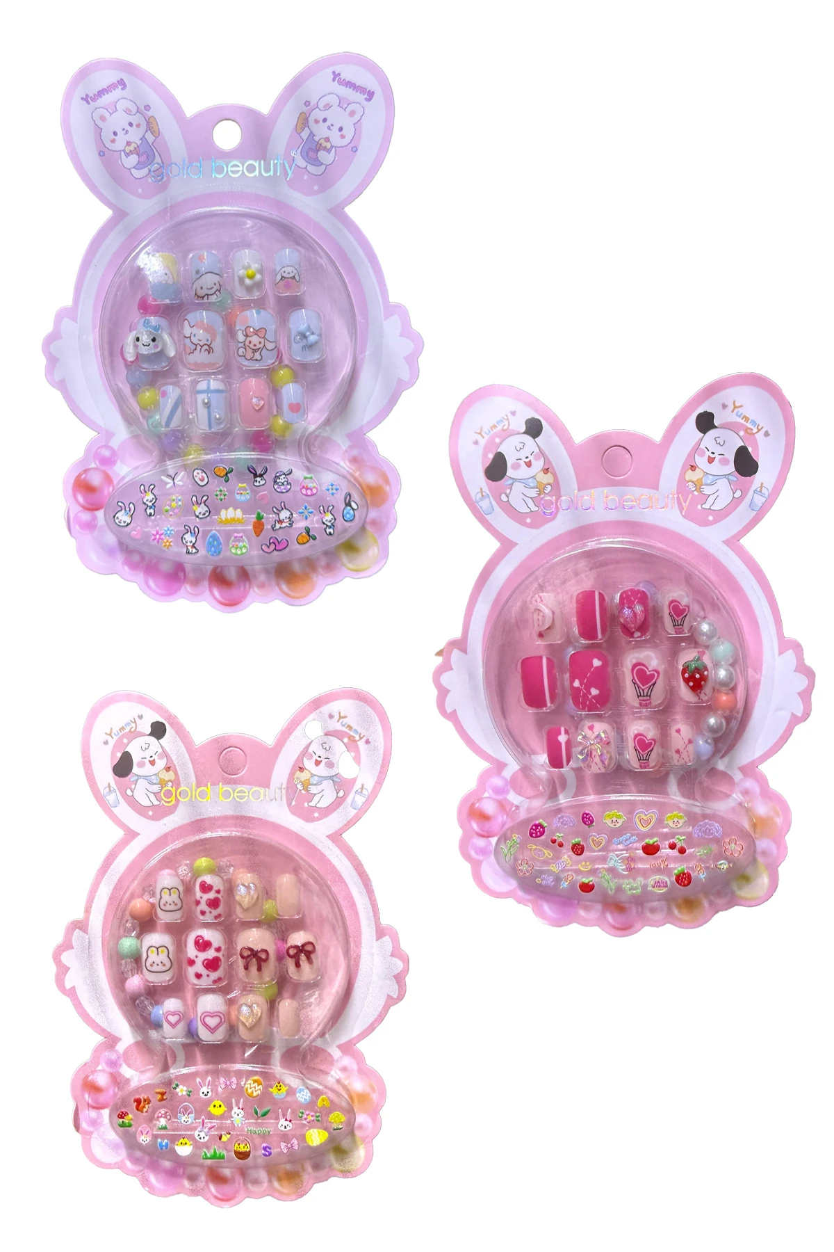 Gold Beauty Figürlü Takma Çocuk Tırnak