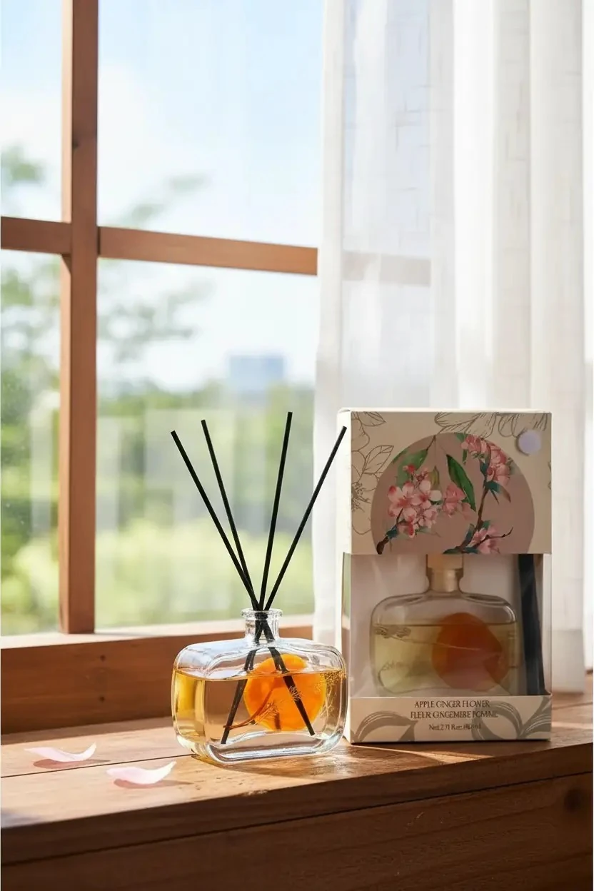 Miniso Lisanslı Sudaki Çiçek Serisi Elma ve Zencefil Çiçeği Oda Kokusu – Enerji Veren Kalıcı Ortam Kokusu 80 ML