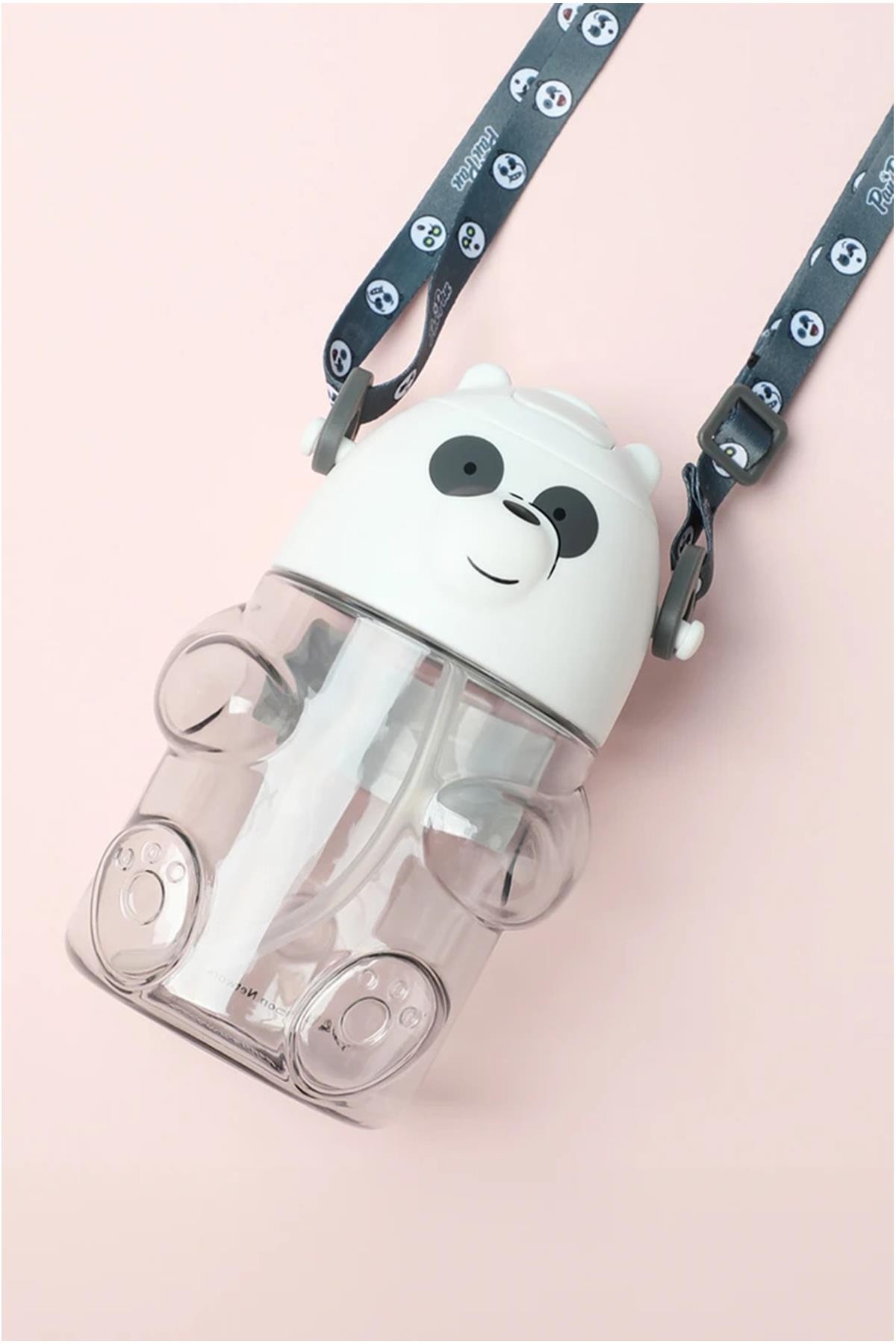 We Bare Bears Lisanslı Figür Plastik Suluk (600ml) - Panda