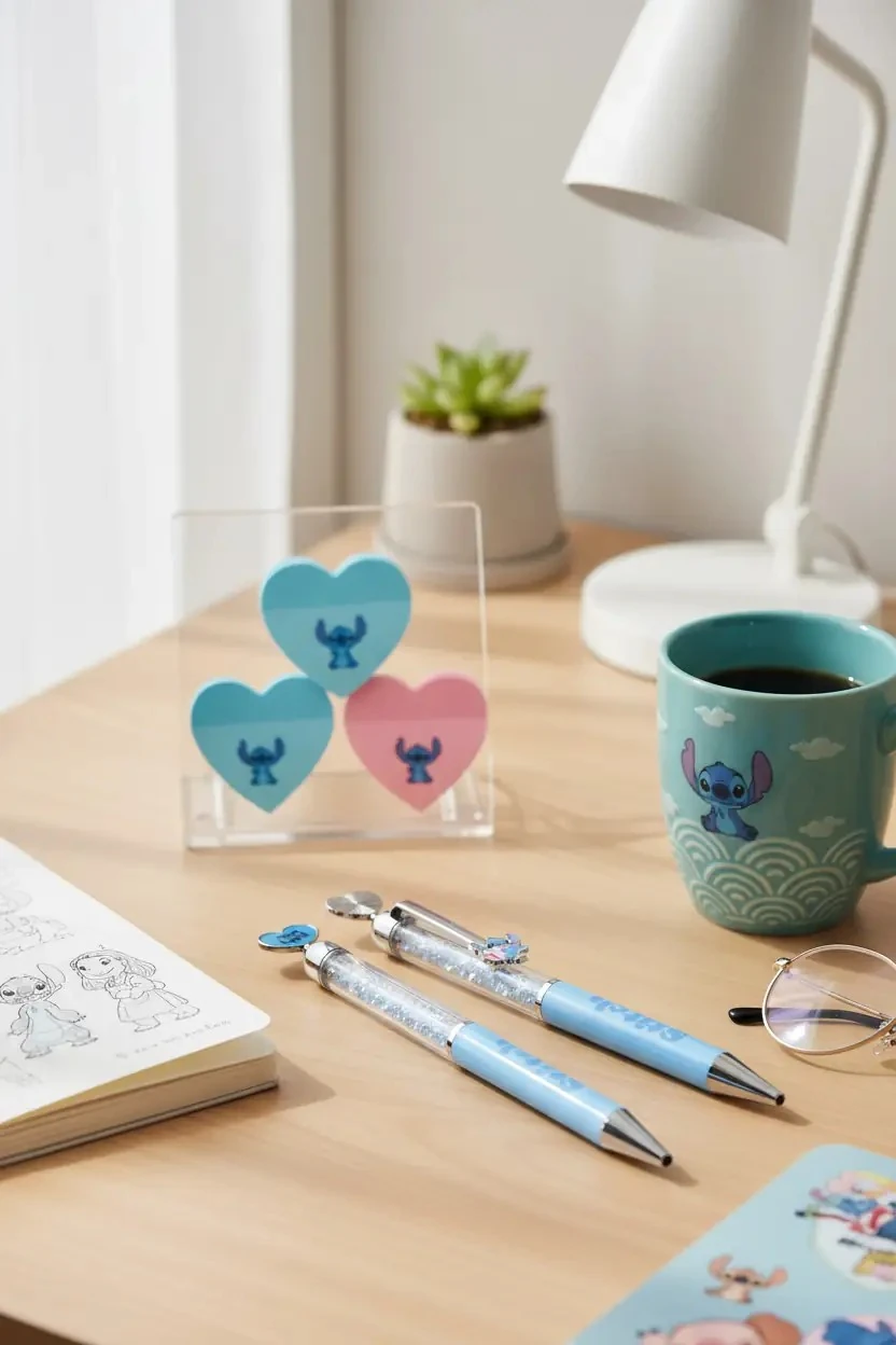 Disney Lisanslı Stitch Kalp Figürlü Döndürülebilen Metal Kalem Kristal 15,5 Cm