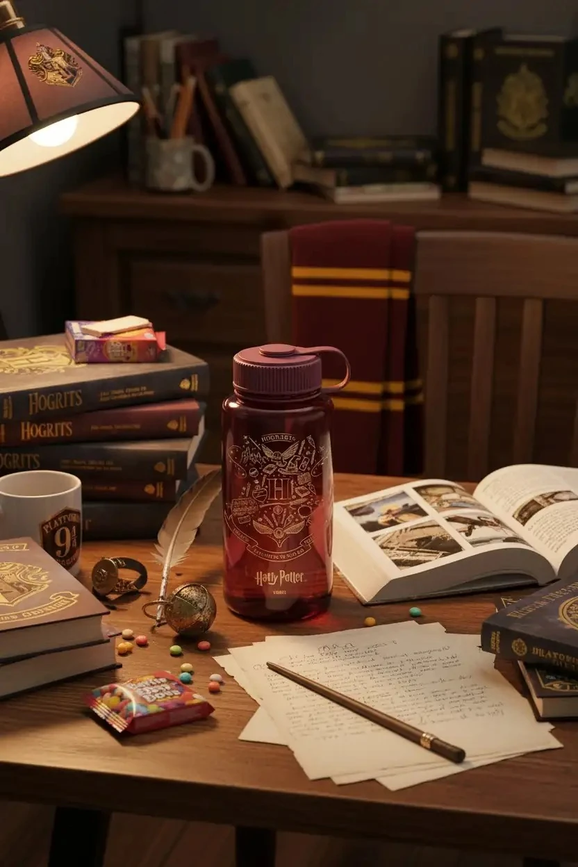 Harry Potter Lisanslı Kulplu Plastik Şişe (800ML) - Kırmızı