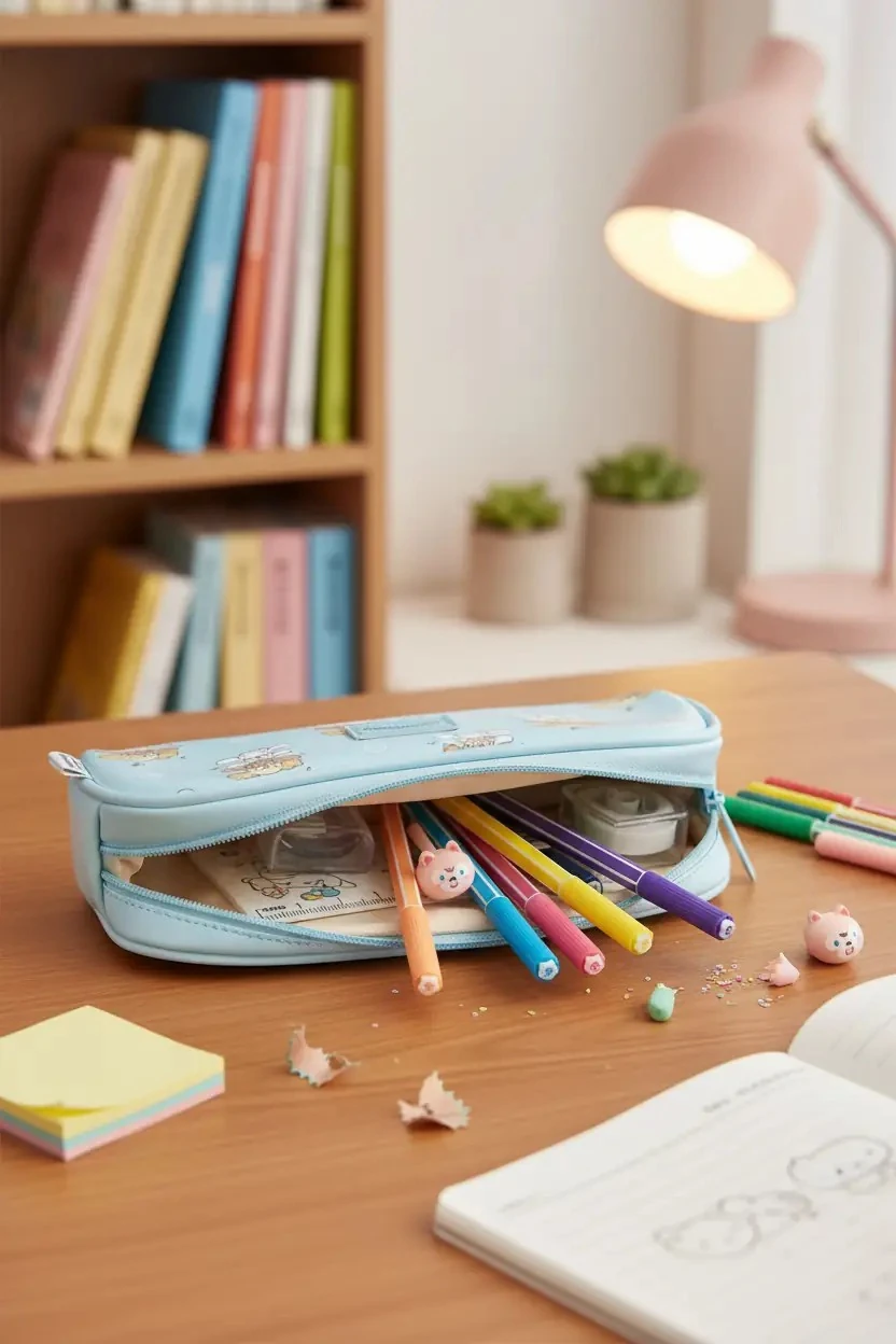 Sanrio Lisanslı Cinnamoroll Büyük Fermuarlı Kırtasiye Çantası