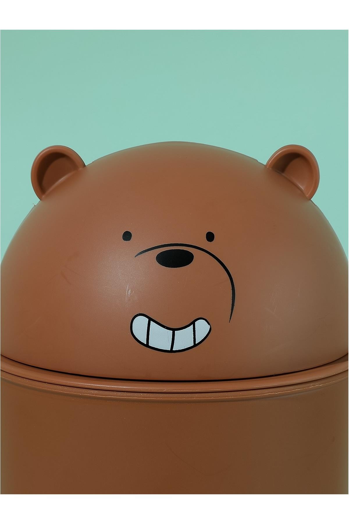 We Bare Bears Lisanslı Kapaklı Mini Çöp Kovası