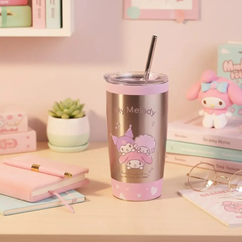 Sanrio Lisanslı My Melody Metal Pipetli Kapaklı Termos - 530 ml