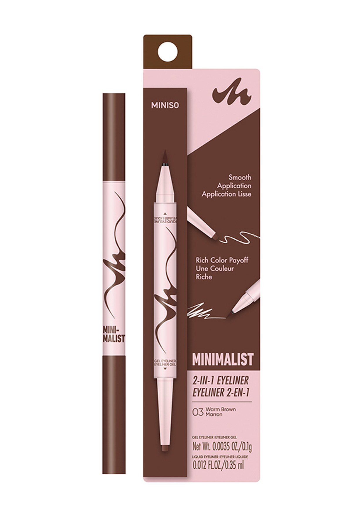 Minimalist Serisi Çift Taraflı Eyeliner (03 Kızıl Kahve)