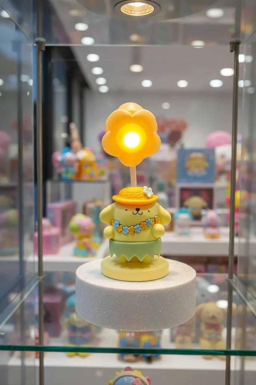 Sanrio Lisanslı Yaz Plajı Serisi Dekoratif Mini Masa Lambası - 12cm (Pompompurin)