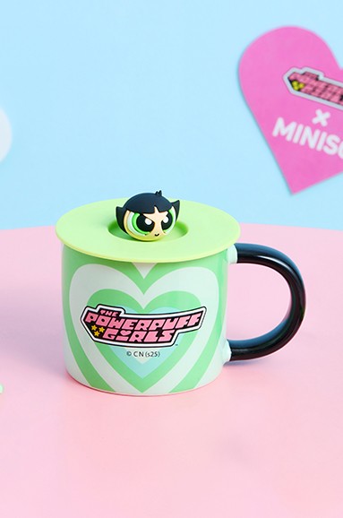 Powerpuff Girls Lisanslı Kapaklı Seramik Bardak 340mL - Buttercup