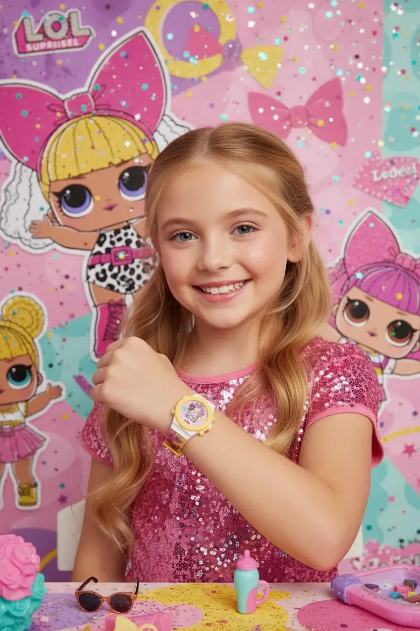 Miniflak Lol Surprise! Lisanslı Lol7221 Pembe-Sarı Işıklı Çocuk Saati