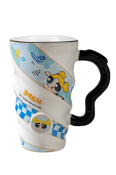 Powerpuff Girls Lisanslı Spiral Seramik Bardak 440mL (Bubbles)