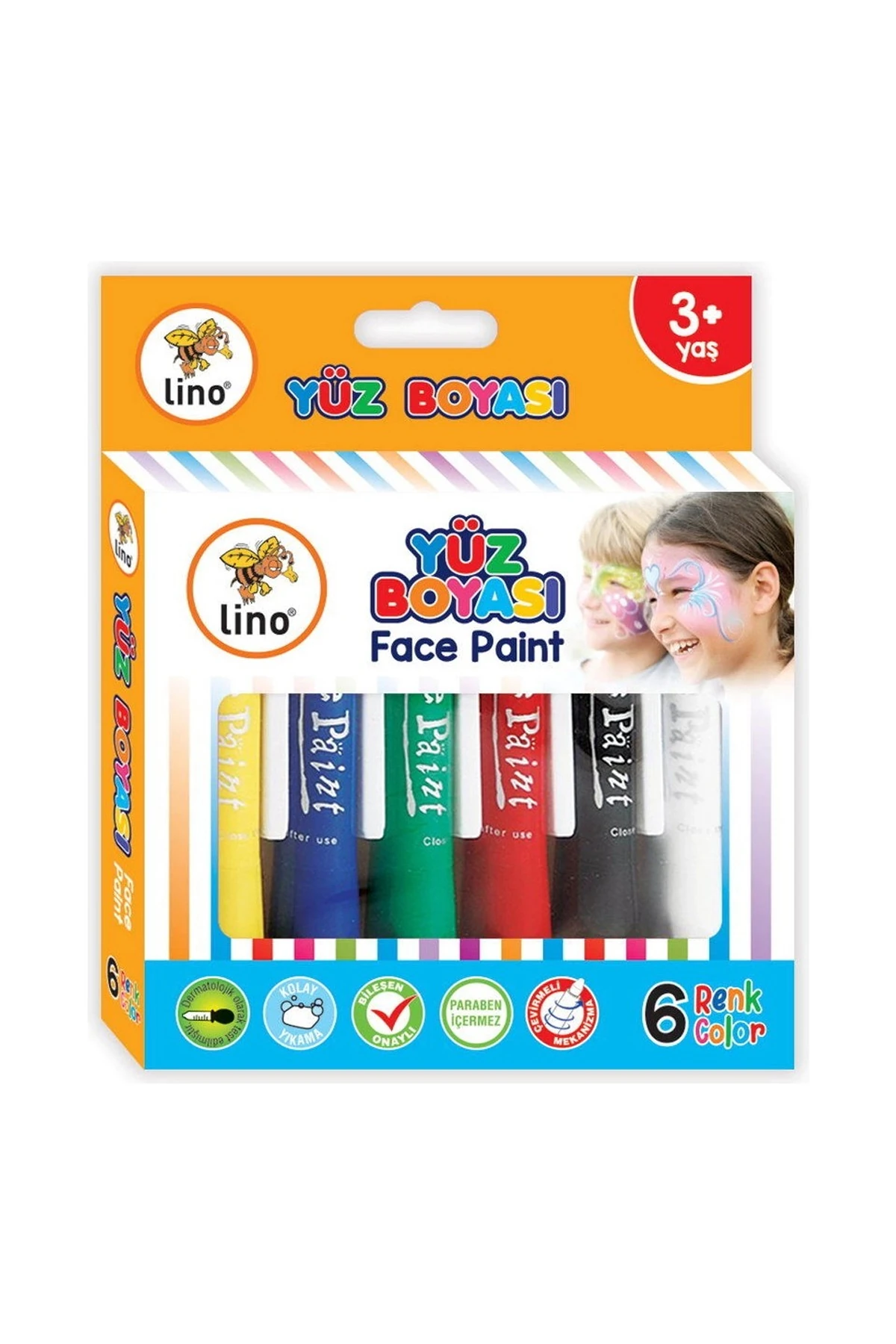 Lino Yıkanabilir Yüz Boyası 6'lı