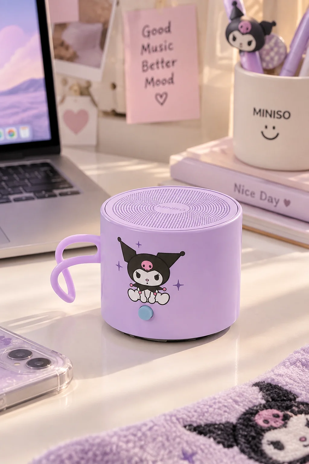 Sanrio Lisanslı Kuromi Taşınabilir Metal Kablosuz Hoparlör