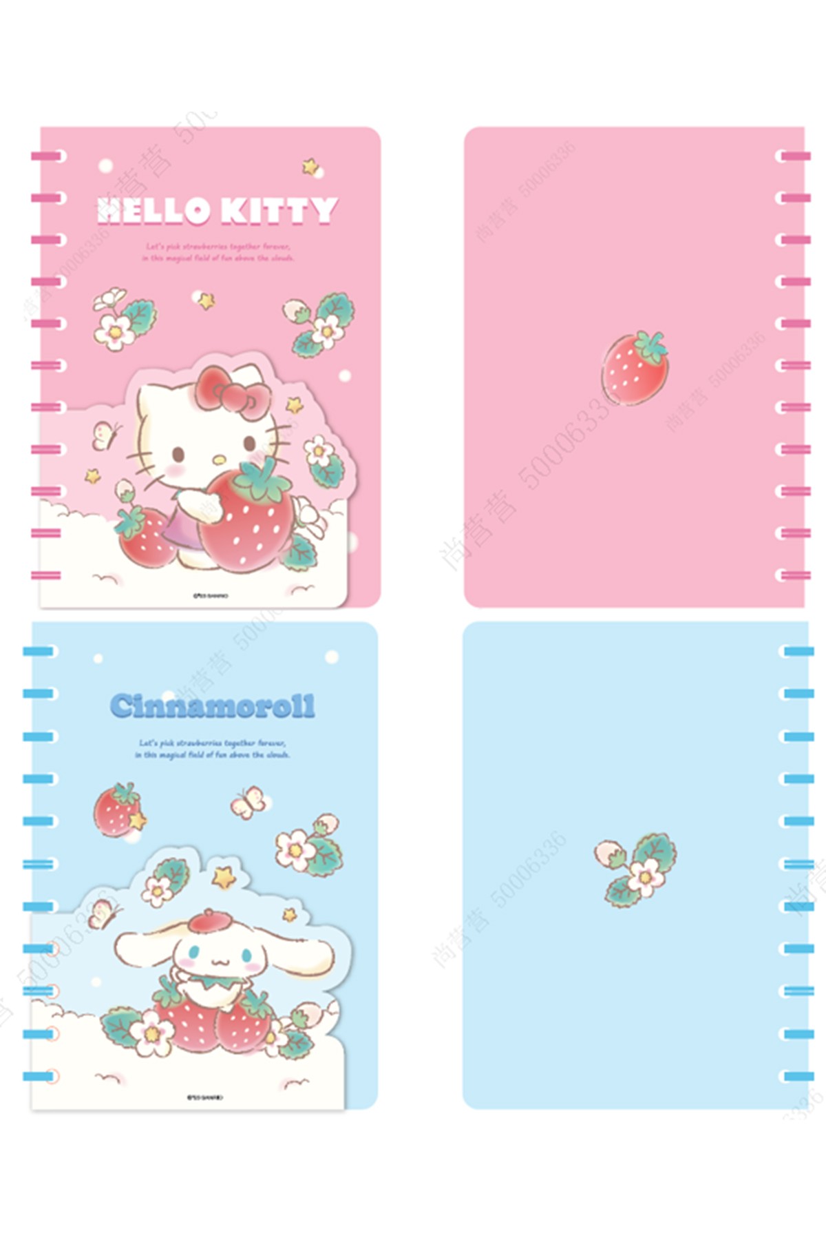 Sanrio Lisanslı Çilek Serisi B6 Çift Katmanlı Telli Not Defteri