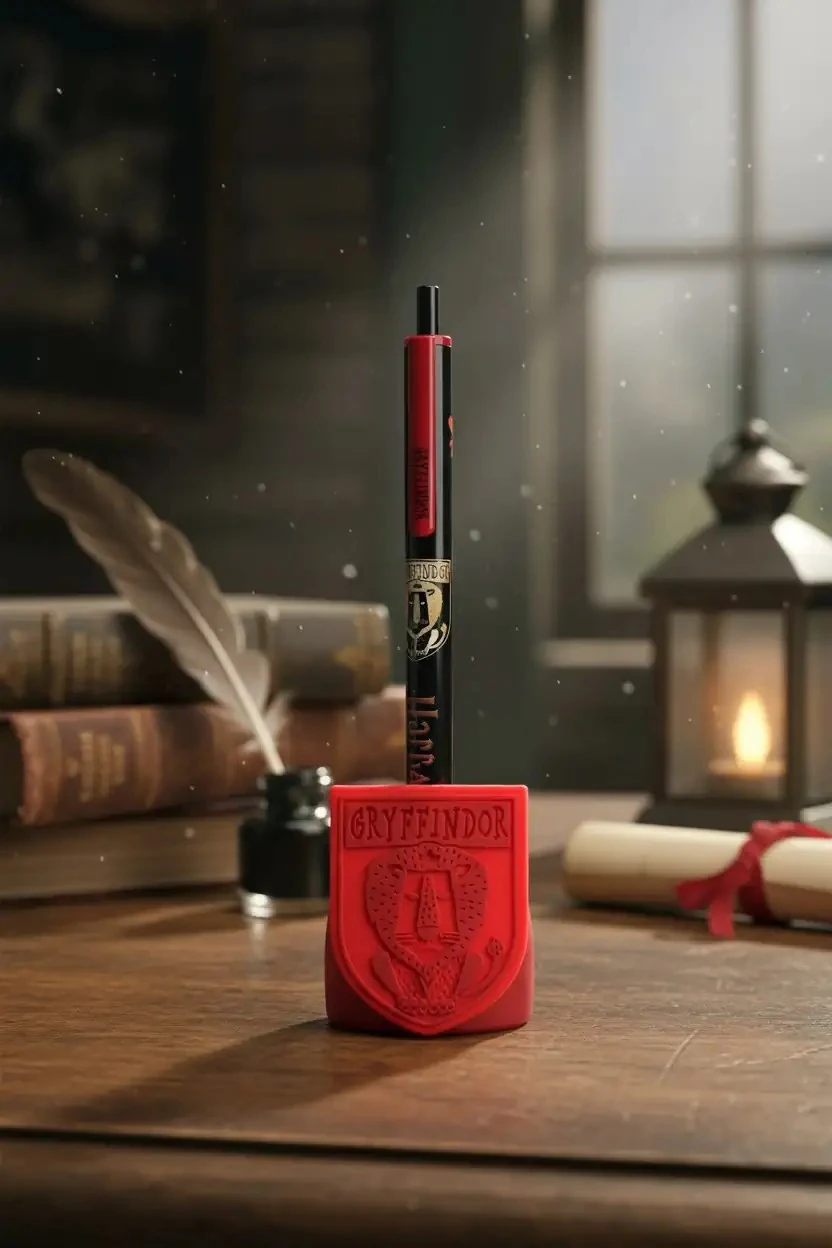Harry Potter Lisanslı Stantlı Tükenmez Kalem Seti (Siyah) - Gryffindor