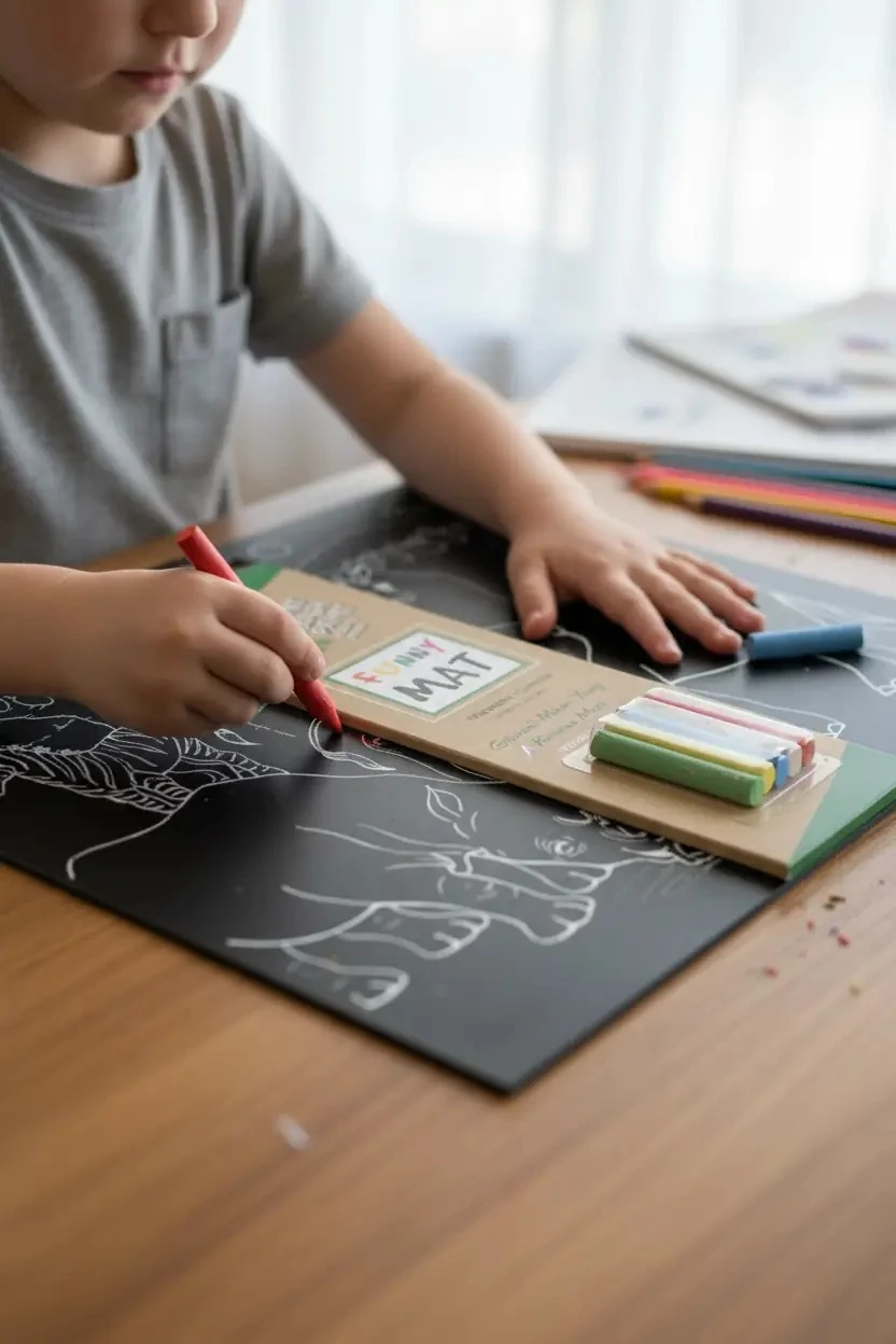 Funny Mat Black Edition Hayvan Temalı – Yıkanabilir Siyah Boyama Matı