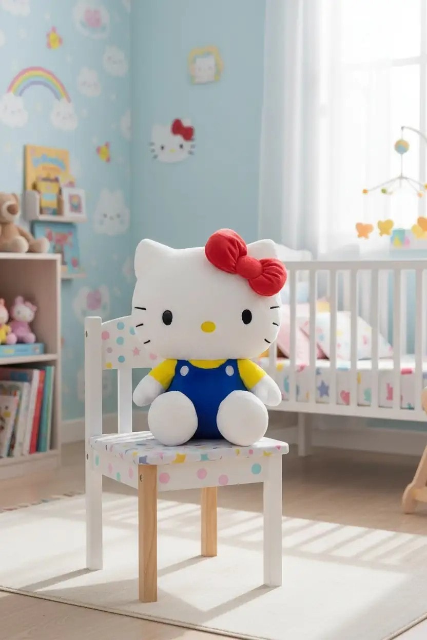 Sanrio Lisanslı Oturan Peluş Oyuncak (41 cm) - Hello Kitty