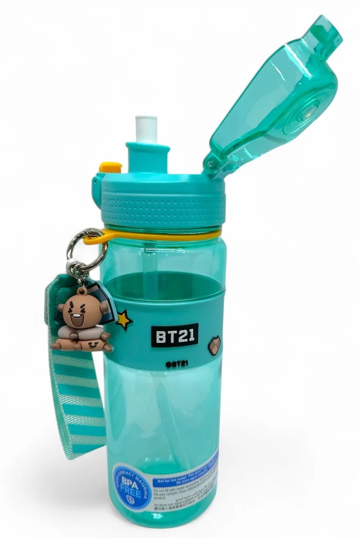 BT21 Lisanslı Askılı ve Kılıflı Plastik Şişe (800mL) - Shooky