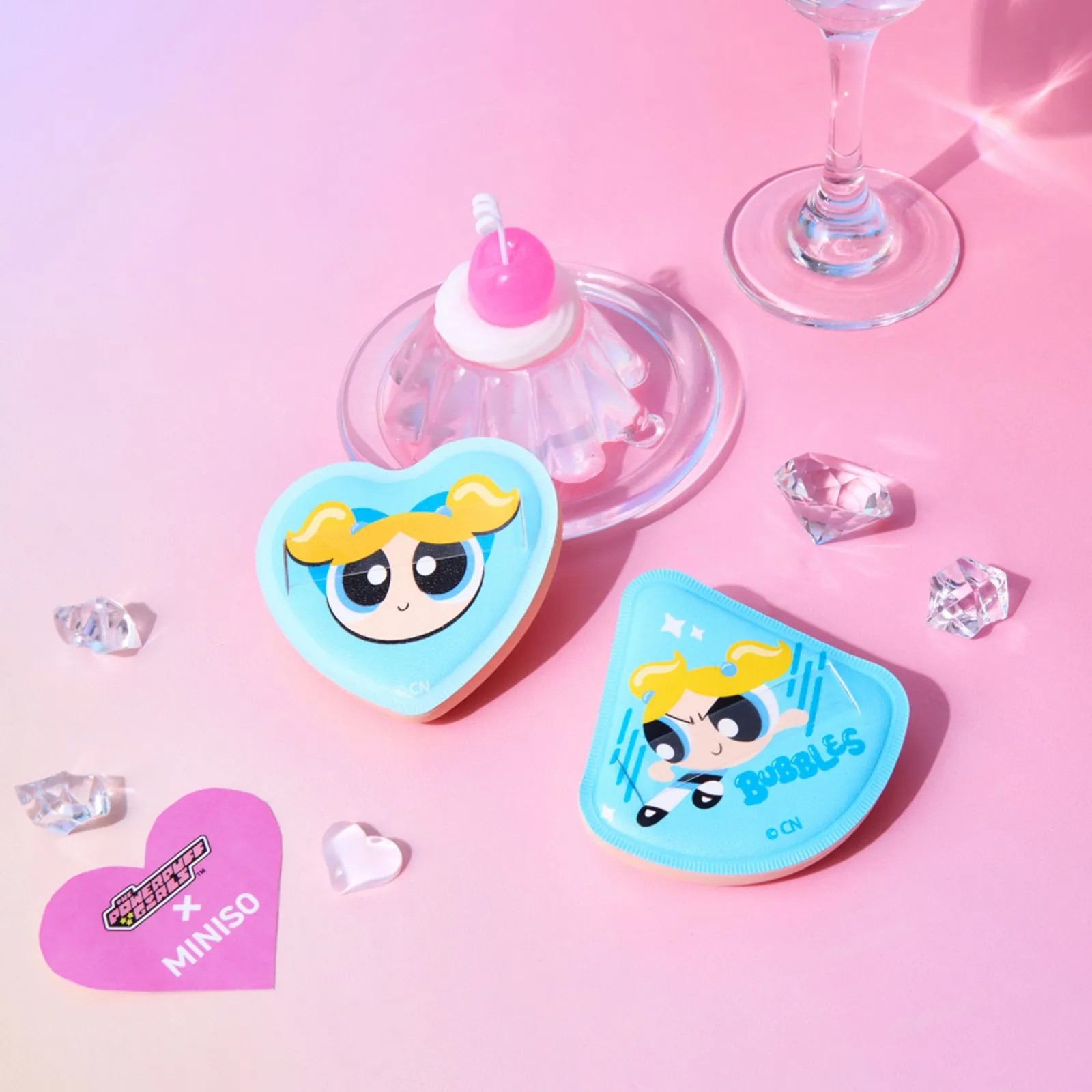 Powerpuff Girls Lisanslı Makyaj Puf Seti - Bubbles