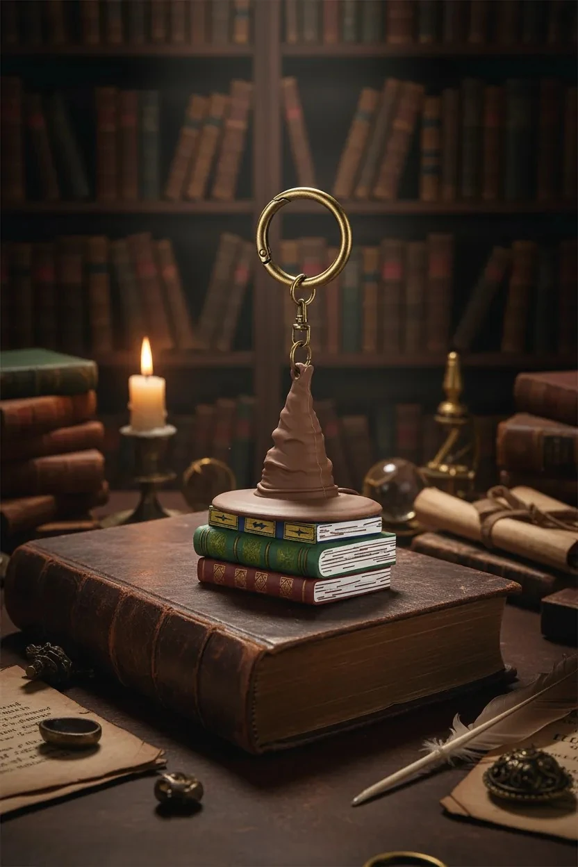 Harry Potter Lisanslı Seçmen Şapka Figürlü Damga Anahtarlık