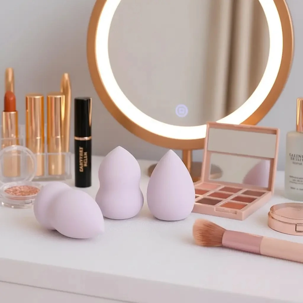 Miniso Lisanslı Saklama Kutulu Makyaj Süngeri Seti 4'lü Yumuşak Dokulu Fondöten Süngeri