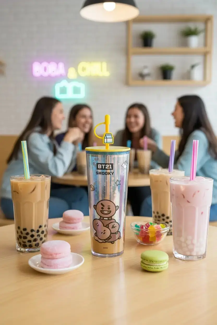 BT21 Shooky Çift Cidarlı Pipetli Şişe 800 ml | Miniso TR