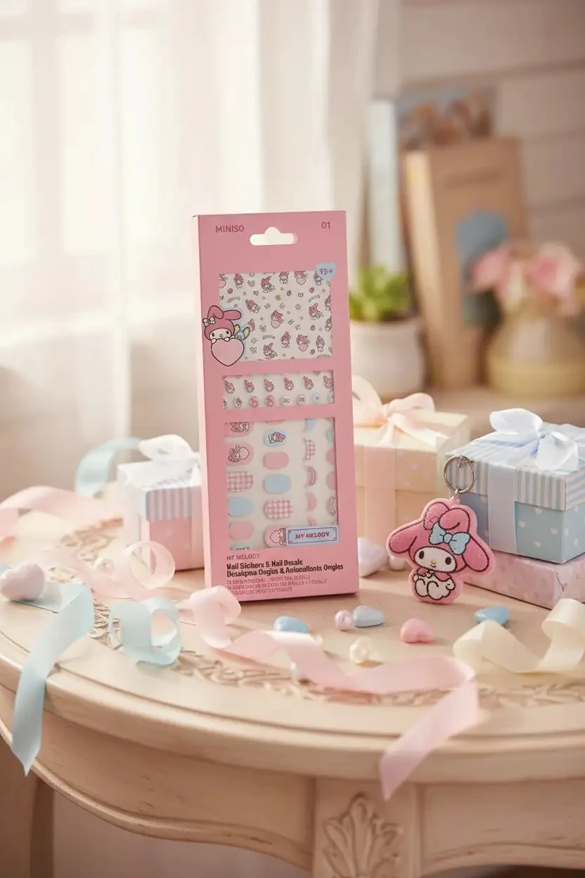 Sanrio My Melody Lisanslı Tırnak Süsü Ve Çıkartma Seti (04) – Pratik Nail Art Sticker Ve Tırnak Aksesuarı 17,5 Cm