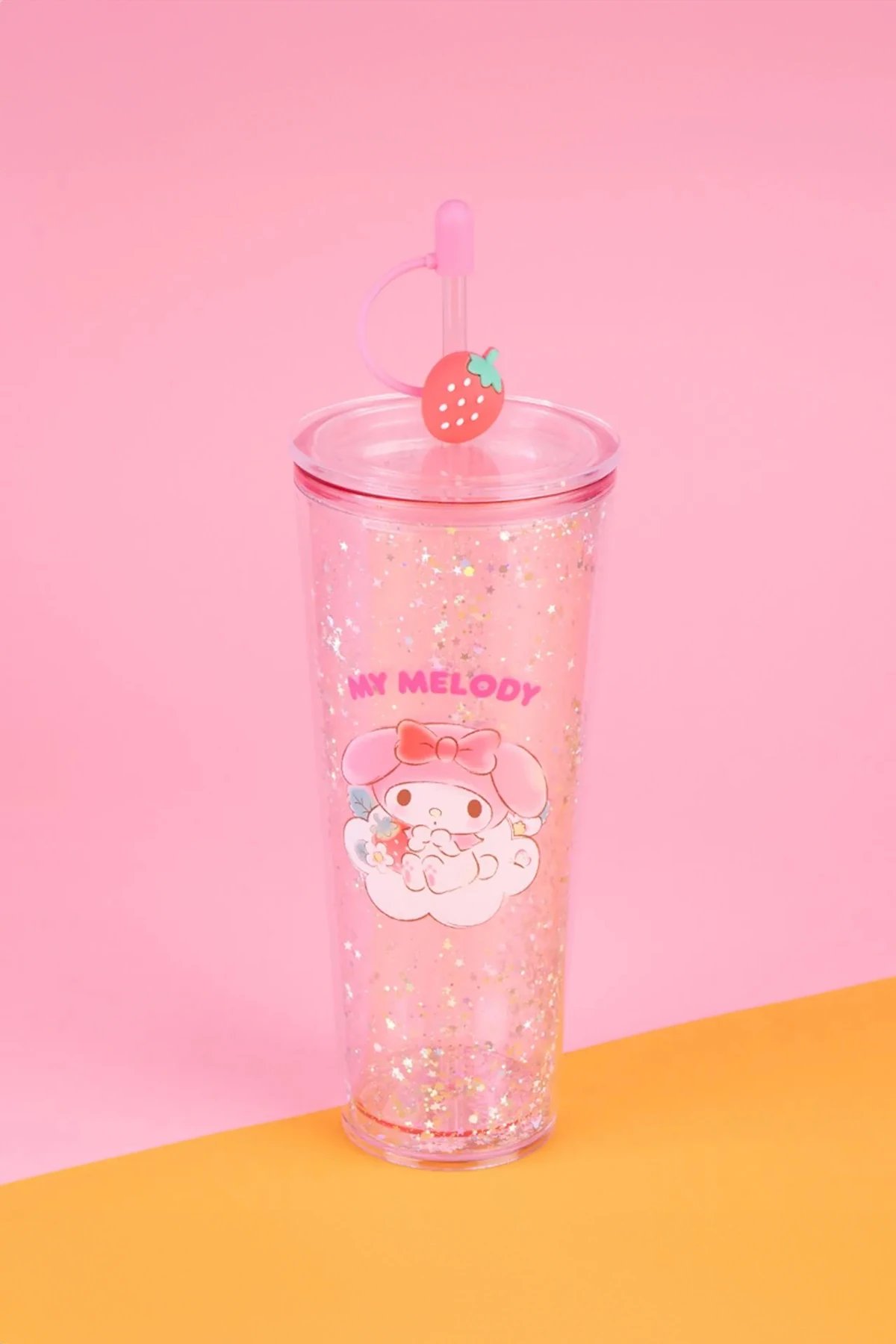 Sanrio Lisanslı Çift Cidarlı Pipetli Plastik Şişe (800Ml) - My Melody (Outlet)