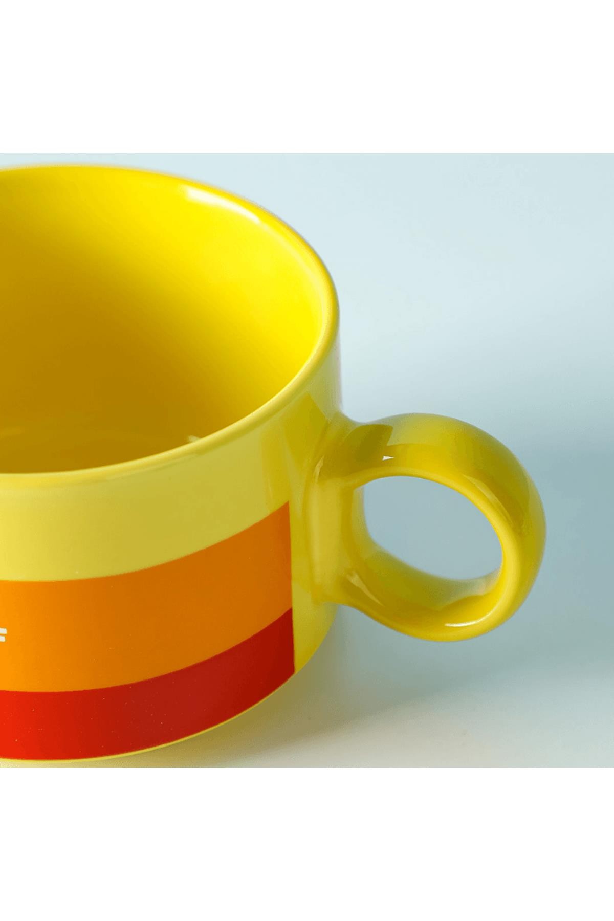 Gökkuşağı Desenli 2'Li Seramik Kupa 300 Ml