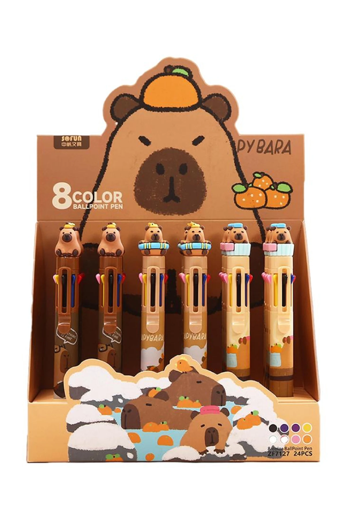 Pişirme Serisi Mimi Bara Figürlü 8 Renk Tükenmez Kalem