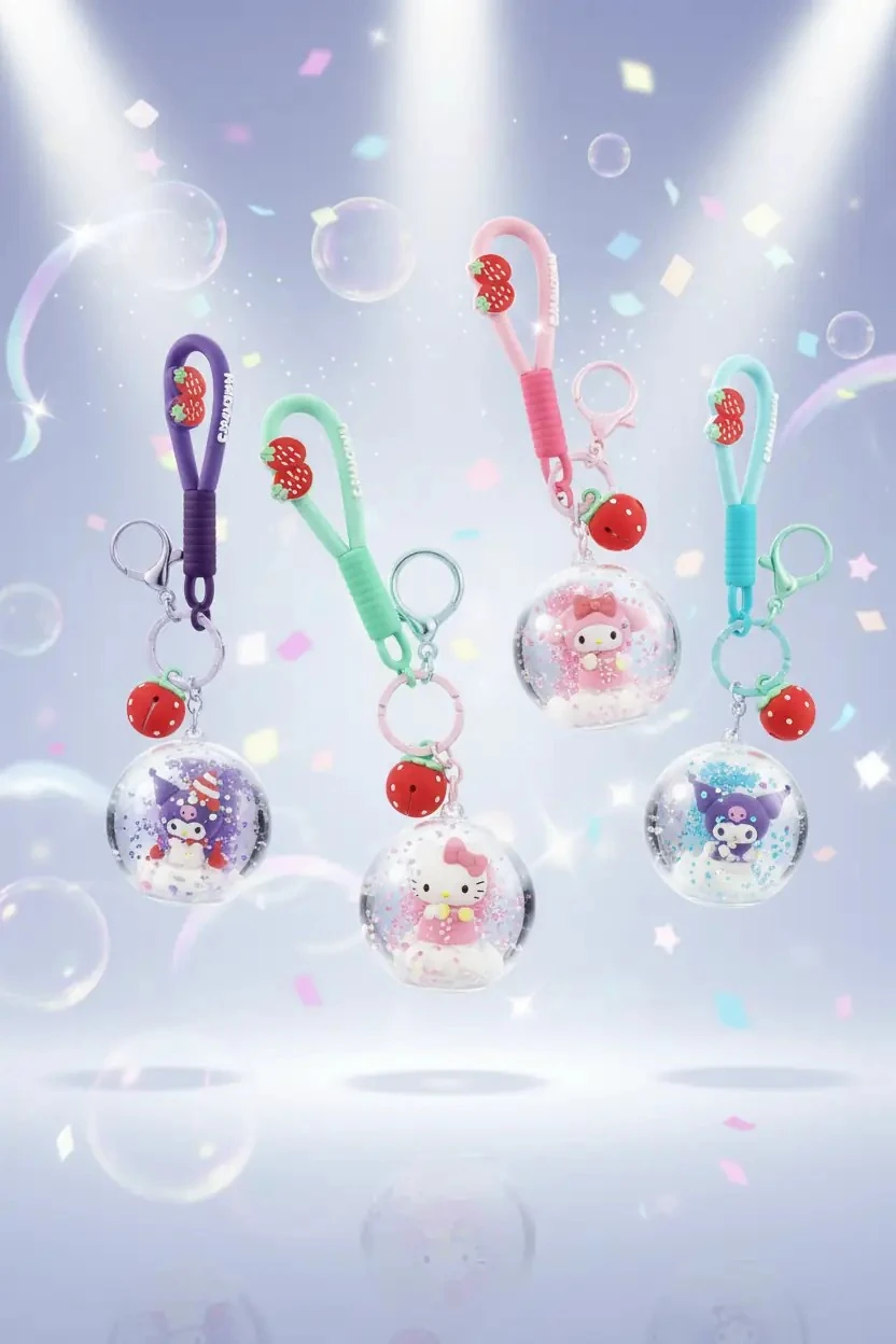 Sanrio Lisanslı Çilek Serisi Anahtarlık – Kuromi Cinnamoroll Figürlü Şık Tasarım 21 Cm