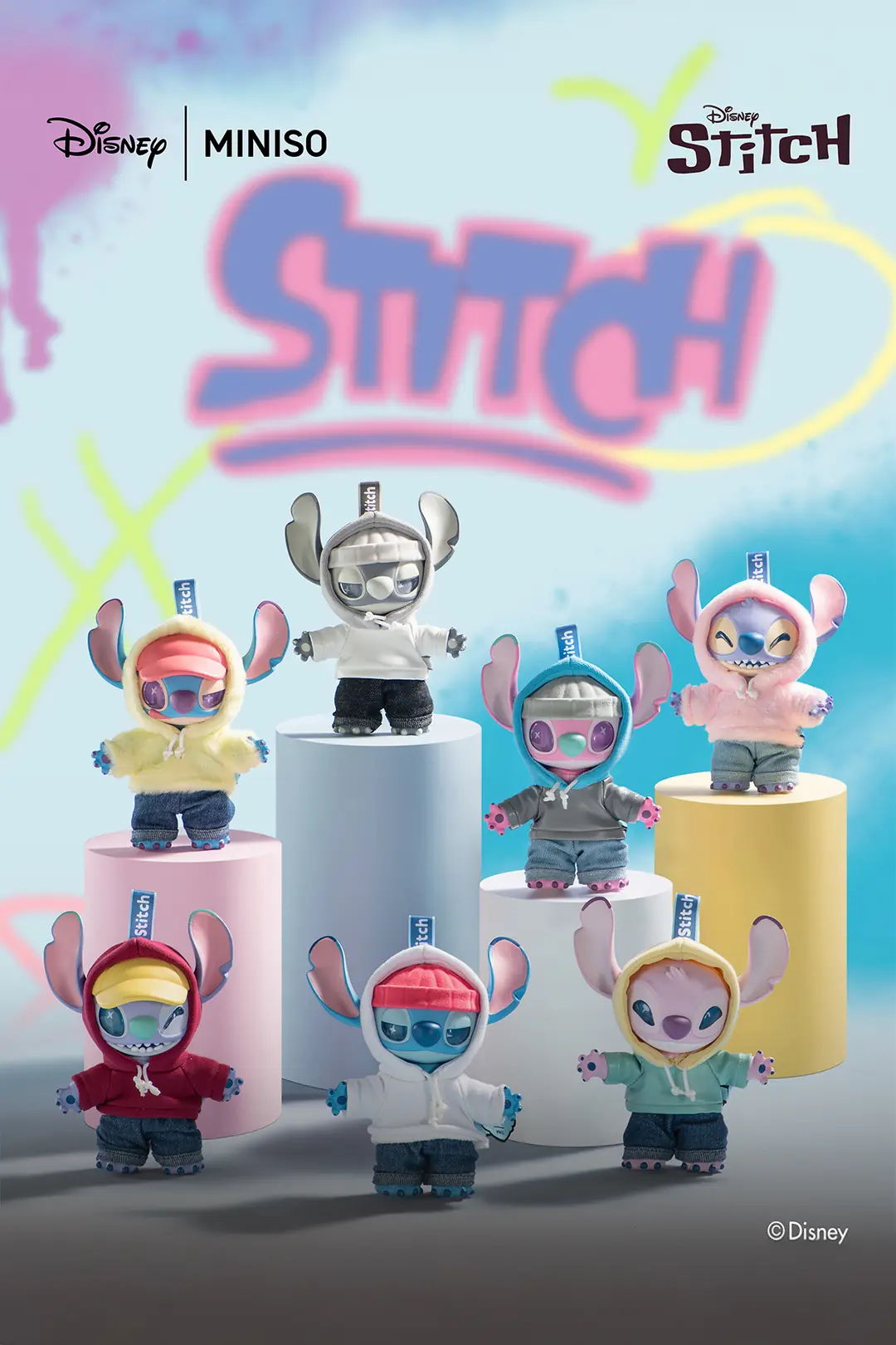 Miniso Disney Stitch GenZ Street スティッチ Disney Stitch Lisanslı GenZ Sokak Serisi Sürpriz Çanta Süsü
